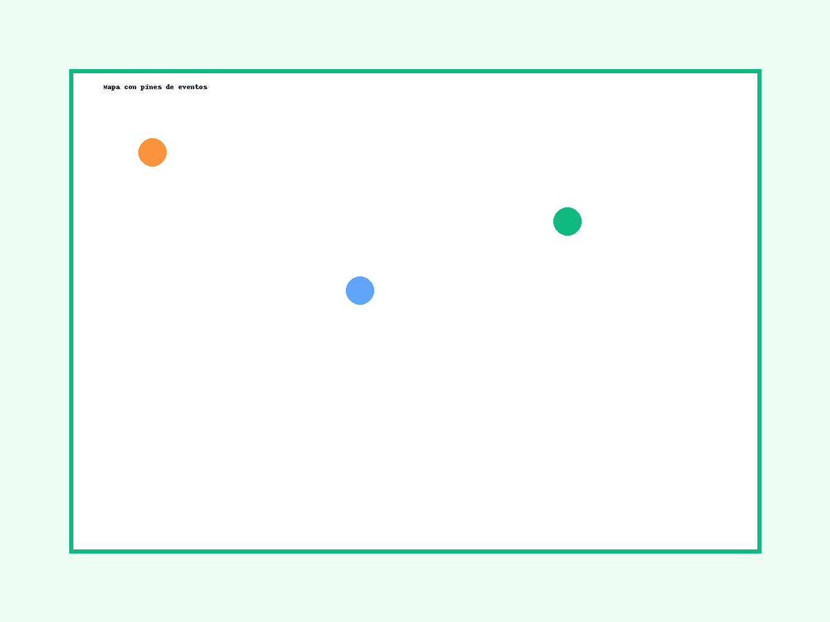 Mapa con pines de eventos cerca de tu ubicación en tiempo real